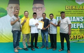 Foto : Syaifulloh Gerindra menyatakan sikap politiknya mendukung Ferdiansyah, S.E dan H. Soeparto.
